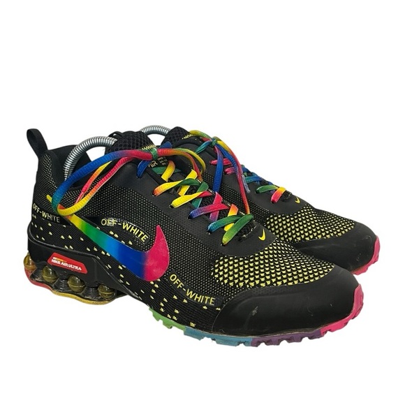 Nike Shoes - Nike | Airmax Shox Off-White Black Rainbow Colored Accents Sneakers 8.5